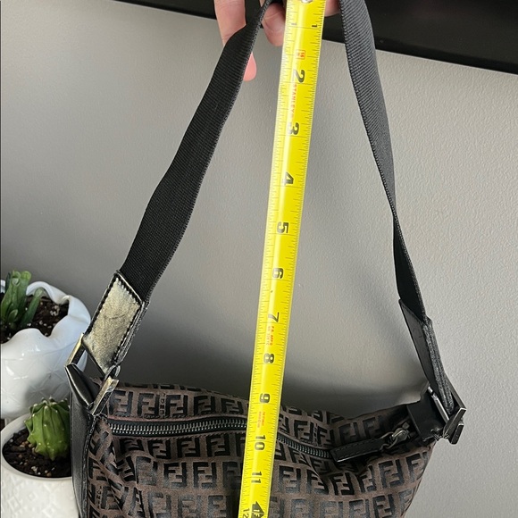 Fendi Brown FF Monogram Shoulder Bag with Black Strap - Picture 13 of 16